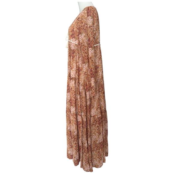 Christy Dawn Paloma Dress Rust Garden Floral Boho Maxi Peasant Prairie Size XS/S - Picture 7 of 14